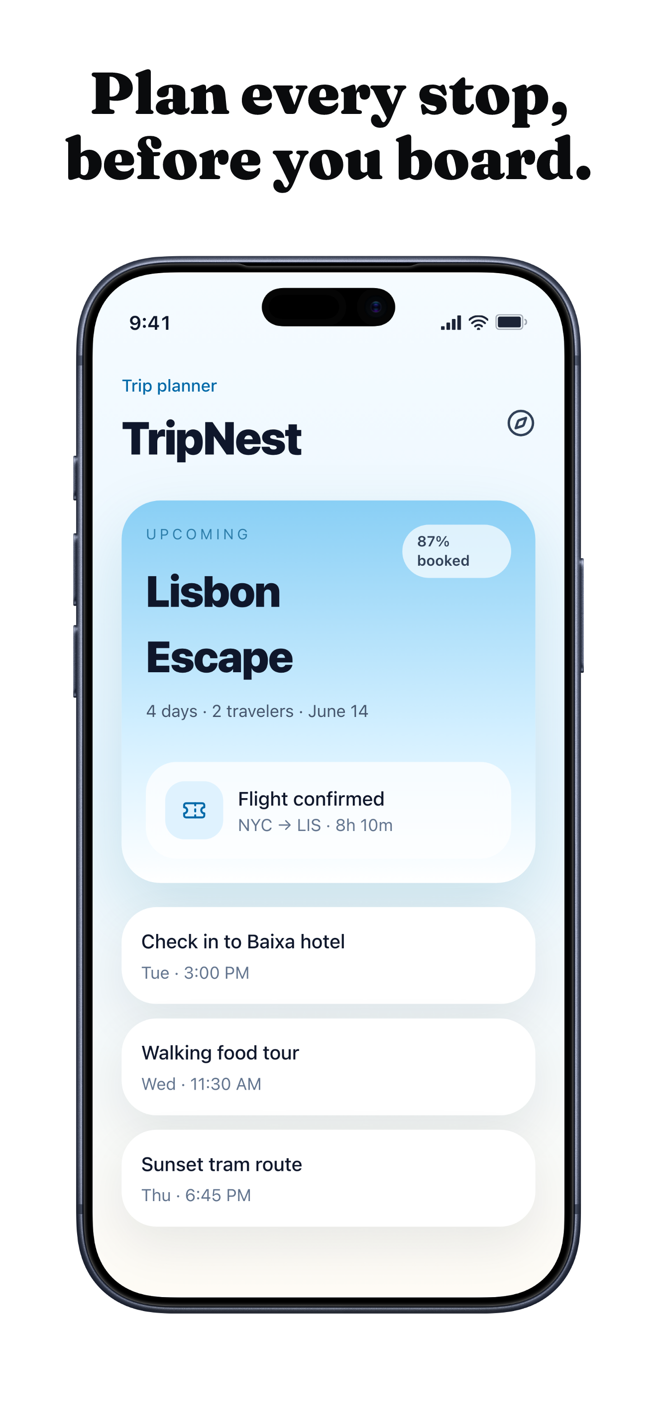 TripNest App Store screenshot example 1